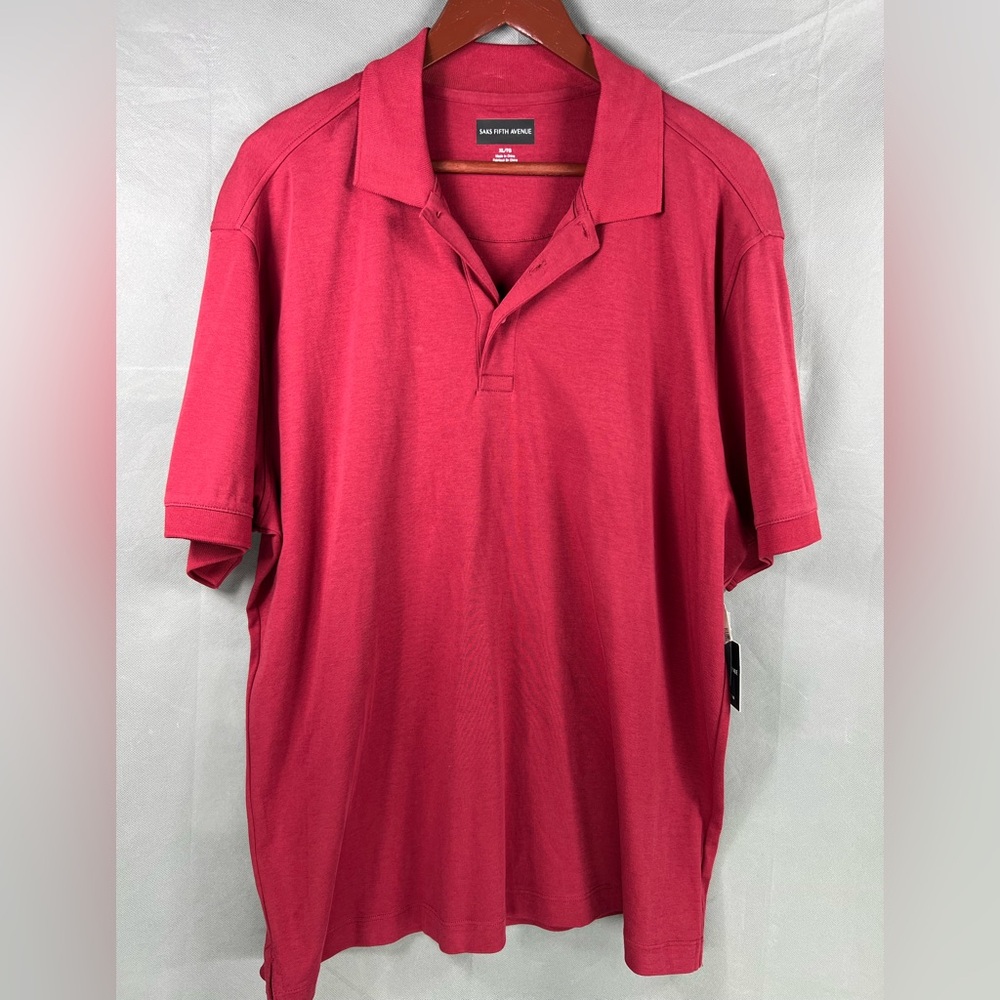 NWT Saks Fifth Avenue Men's Short Sleeve Polo Shirt XL